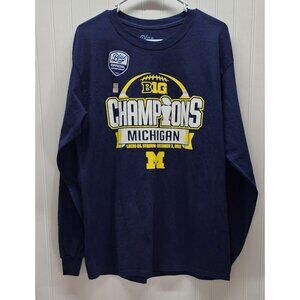 Big Ten Champions Michigan Long Sleeve Shirt Blue 84 Official Locker Room Tee 20